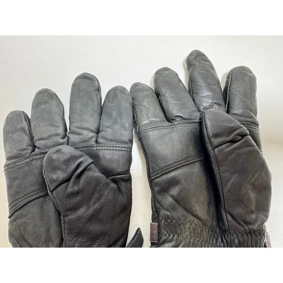 US Military Black Leather Intermediate Cold Wet Gloves With Cuff XL VGC - Picture 4 of 4